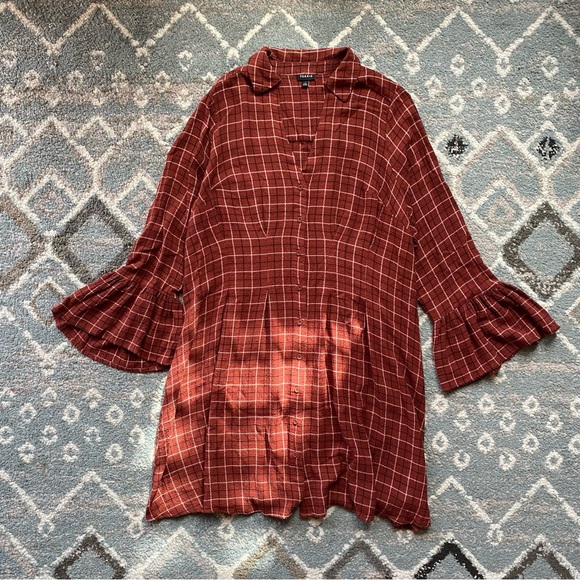 Torrid Mini Gauze Bell Sleeve Shirtdress - Picture 2 of 4